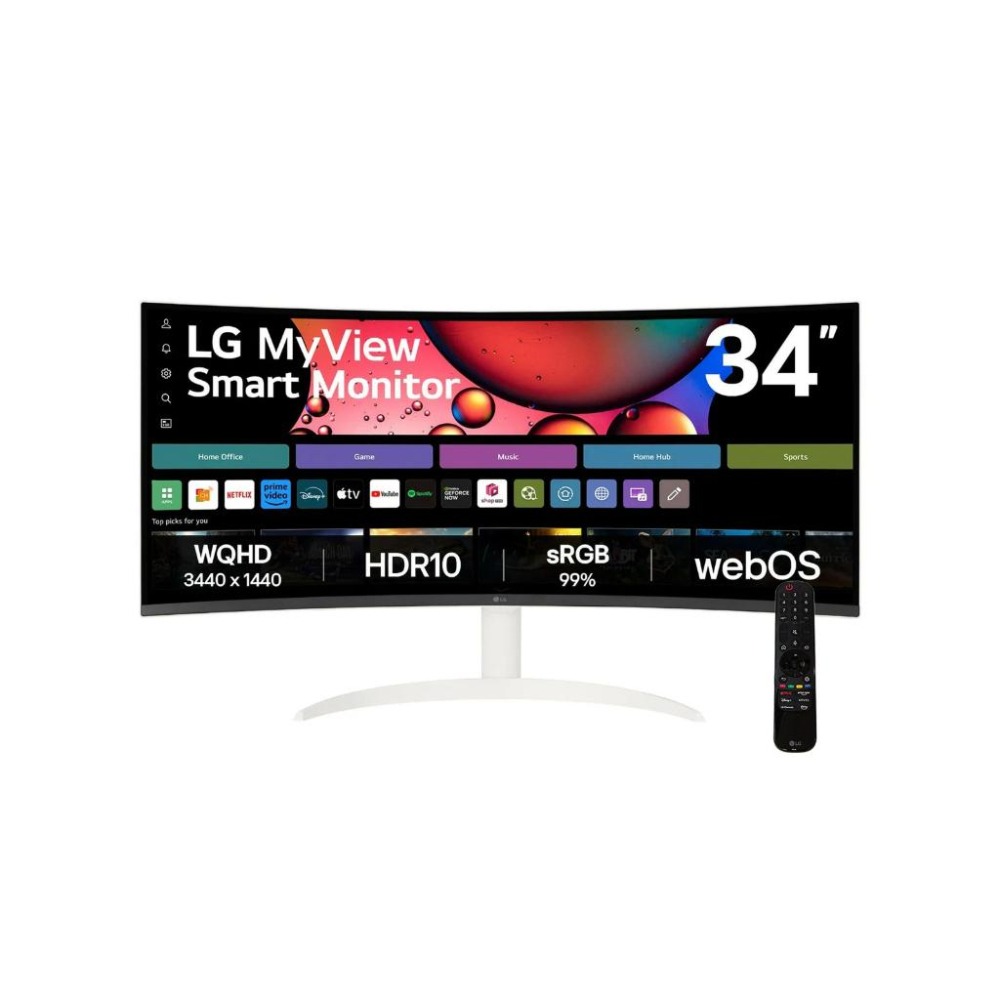LG 樂金 34SR60QC-W 34吋 2K 曲面智慧螢幕 100Hz／VA／webOS／IoT／1800R 光華-細節圖2