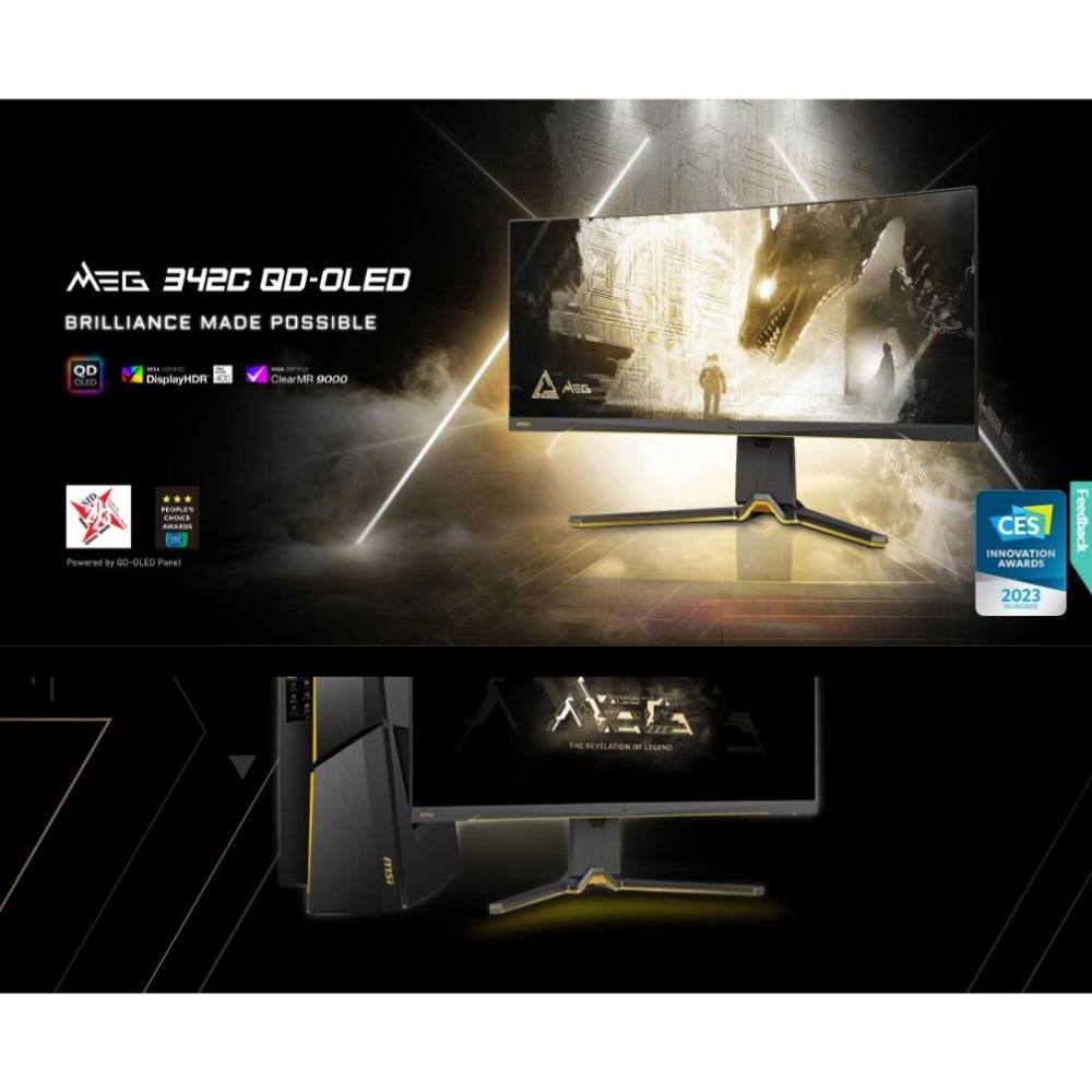 MSI 微星 MEG 342C QD-OLED 34吋 4K 曲面電競螢幕 175Hz/0.03ms 曲面螢幕 光華-細節圖3