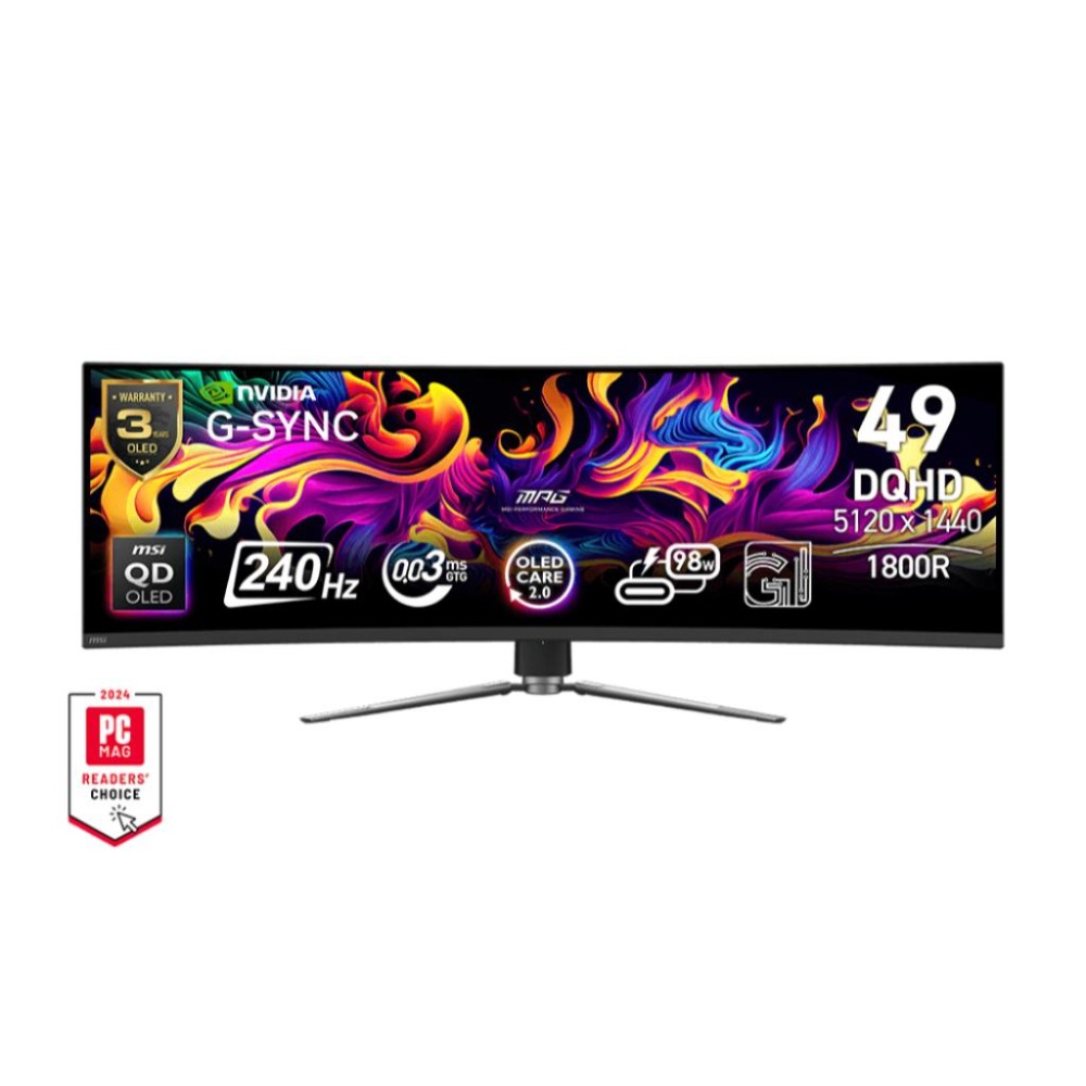 MSI 微星 MPG 491CQPX QD-OLED 49吋 2K 曲面螢幕 240Hz／HDR400／1800R 光華-細節圖2