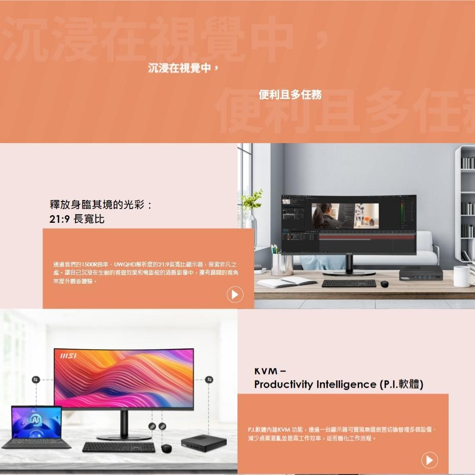 MSI 微星 Modern MD342CQP 34吋 2K 曲面螢幕 120Hz／VA／4ms MD342CQPW 光華-細節圖5