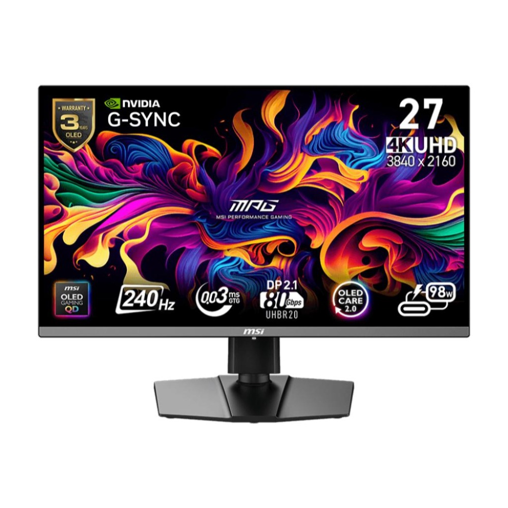 MSI 微星 MPG 272URX QD-OLED 27吋 4K 電競螢幕 240Hz／HDR400／0.03ms 光華-細節圖2