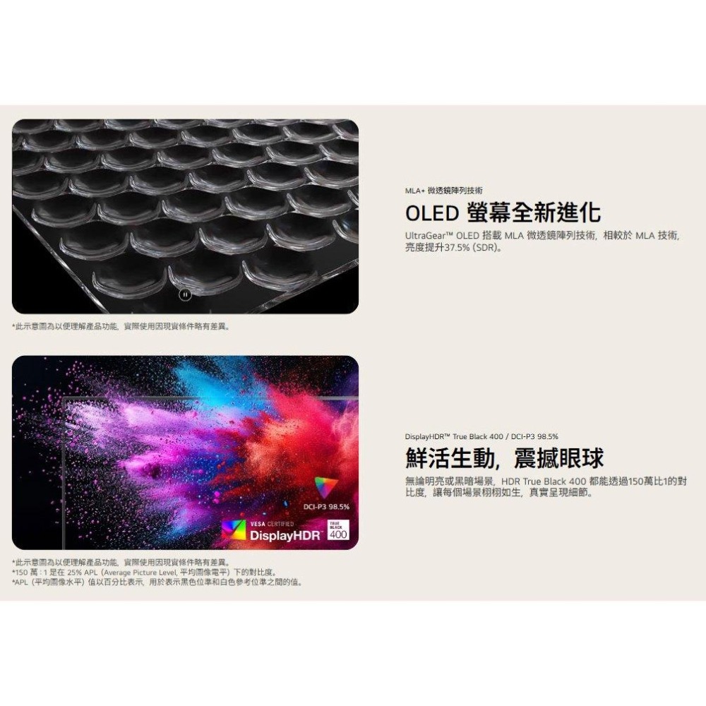 LG 樂金 32GS95UV-B 32吋 4K 電競螢幕 240Hz／OLED／0.03ms／FHD 480Hz模式-細節圖8
