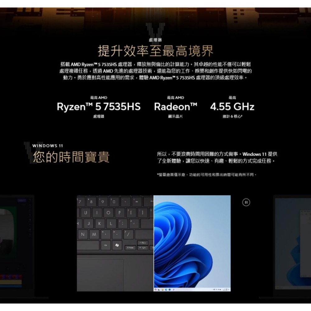ASUS華碩 Vivobook S 14 OLED (M5406) M5406NA 14吋 AI筆電 R5-7535HS-細節圖6
