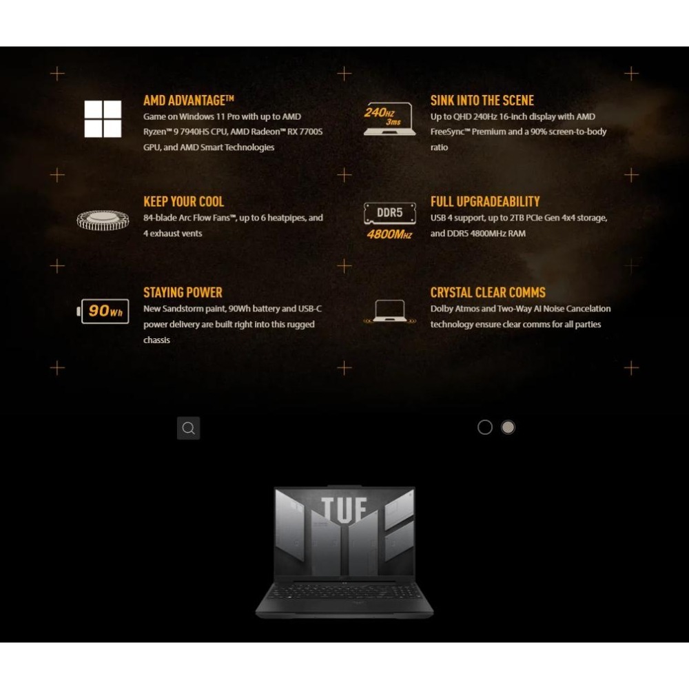 ASUS 華碩 TUF Gaming A16 (2023) FA617NT 16吋 電競筆電 R7／RX7700S-細節圖4