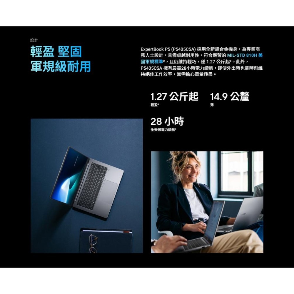 ASUS 華碩 ExpertBook P5 (P5405) P5405CSA 14吋 商用筆電 U7-258V 光華-細節圖7