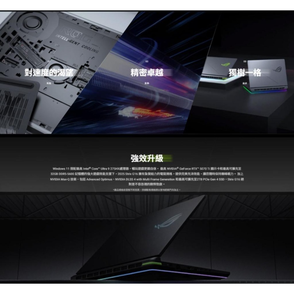 ASUS 華碩 ROG Strix G16 (2025) G615LW 16吋 電競筆電 U9-275HX／5080-細節圖4