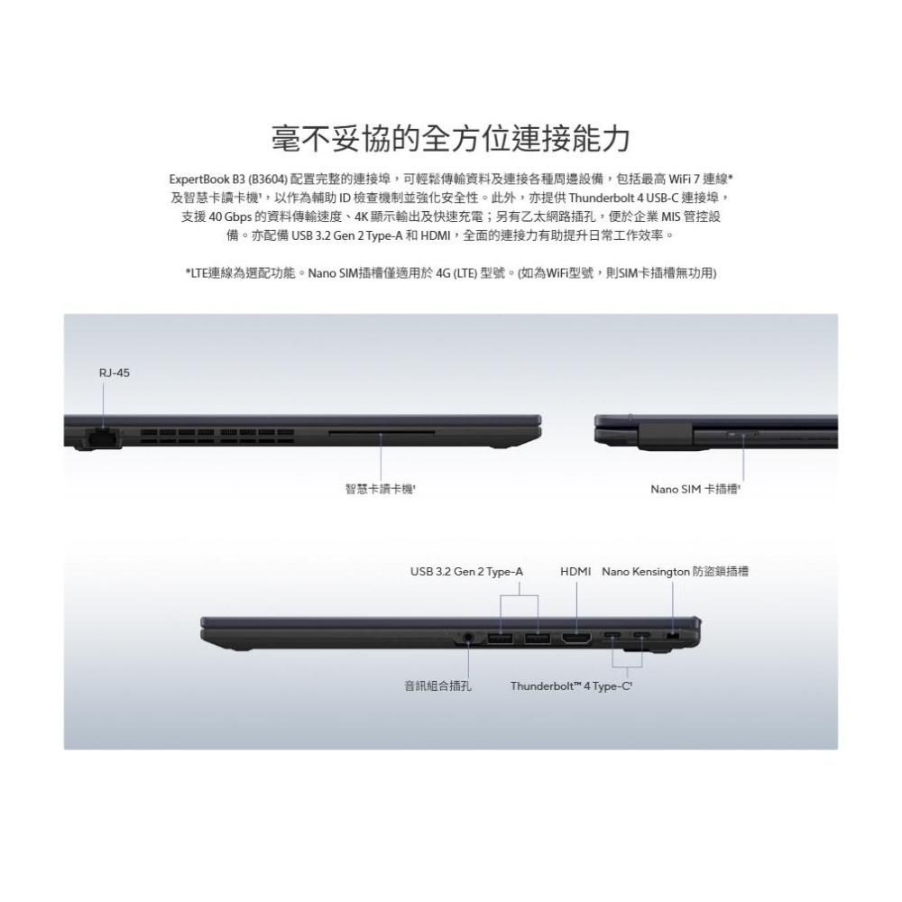 ASUS 華碩 ExpertBook B3 (B3604) B3604CVF 16吋 商用筆電 i5-1335U 光華-細節圖8