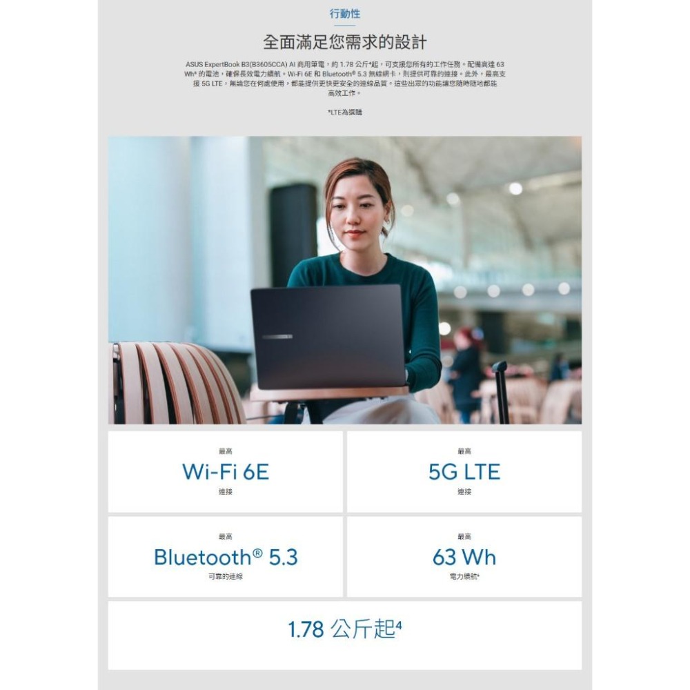 ASUS 華碩 ExpertBook B3 (B3605) B3605CCA 16吋 商用筆電 U5-125H 光華-細節圖7