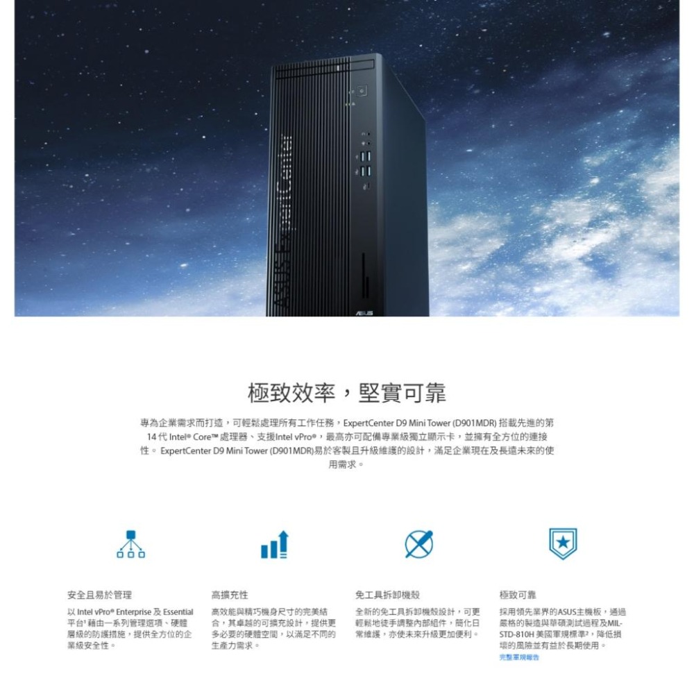 ASUS 華碩 D901MDR 桌上型商用電腦 I5-14500/16G/1T SSD/CRD/DVDRW 光華-細節圖3