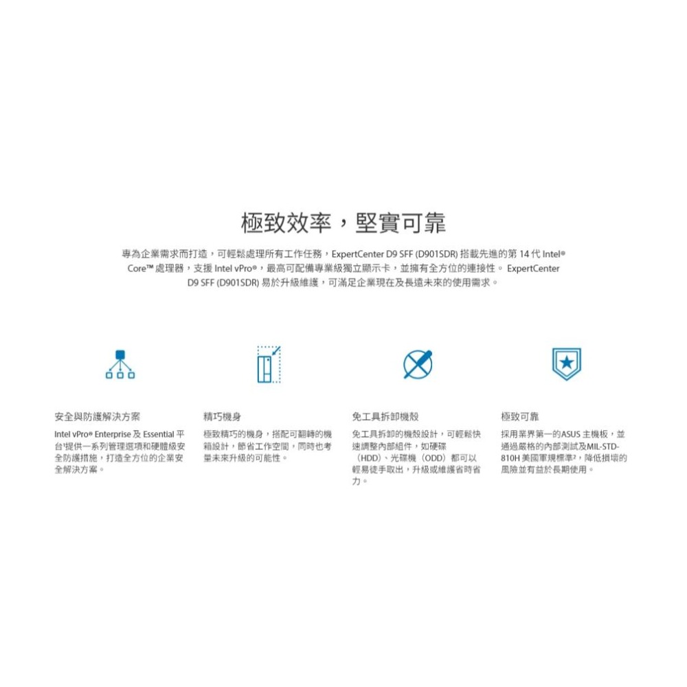 ASUS 華碩 D901SDR 桌上型商用電腦 i7-13700/8G/1T+512G/CRD/DVDRW 光華-細節圖4