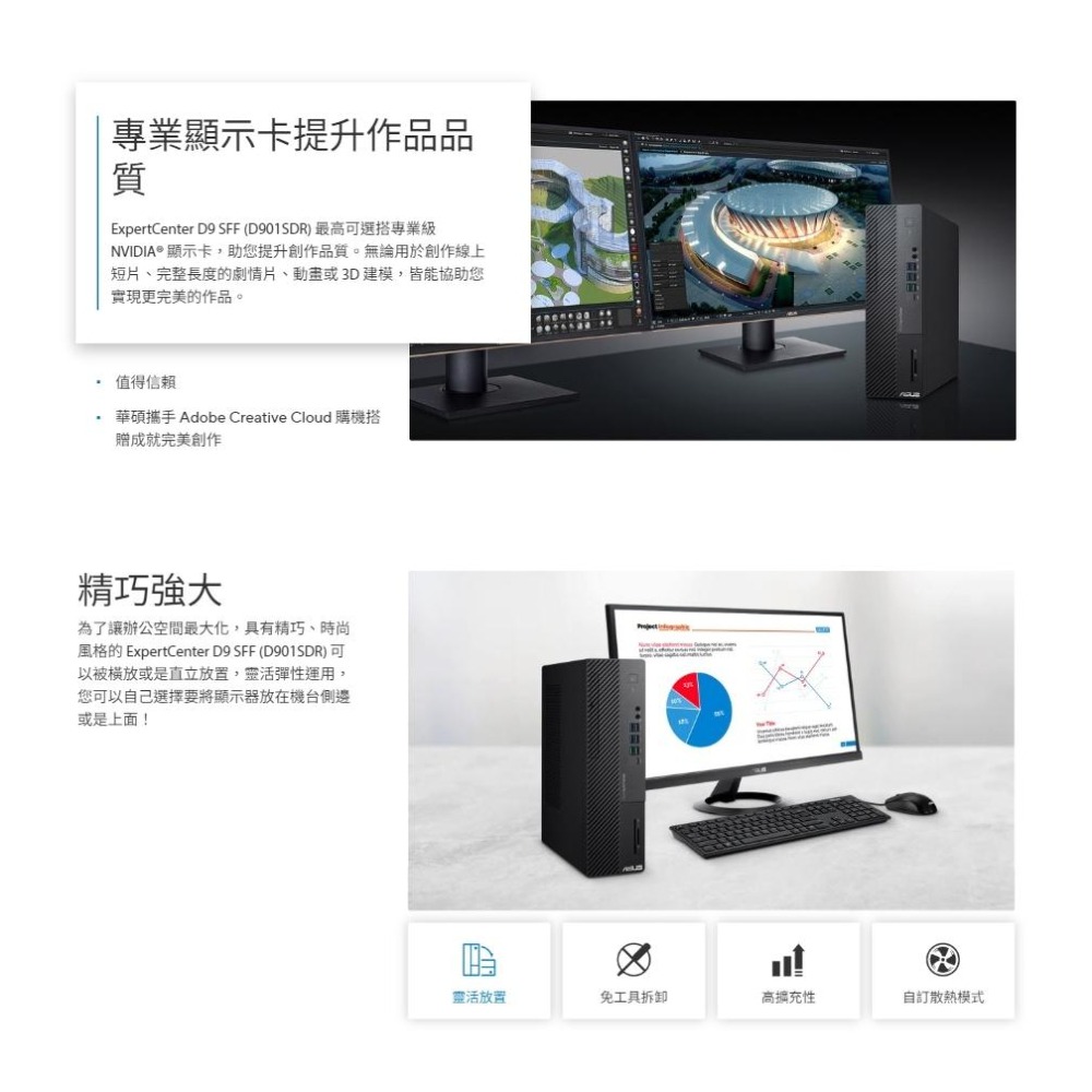 ASUS 華碩 D901SDR 桌上型商用電腦 i7-13700/8G/1T+512G/CRD/DVDRW 光華-細節圖6