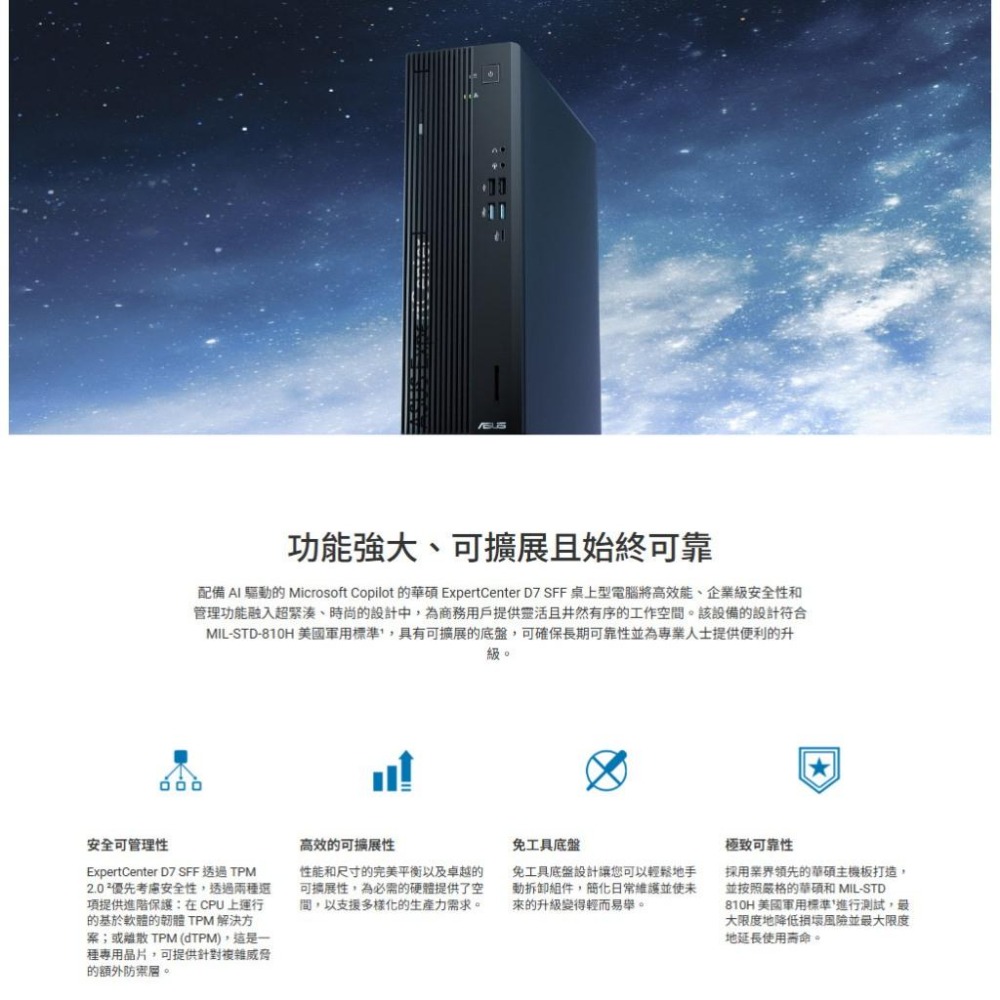 ASUS 華碩 D701SER 桌上型電腦 I5-14500/16G/1T+512G/CRD/DVD/W11Pro-細節圖3