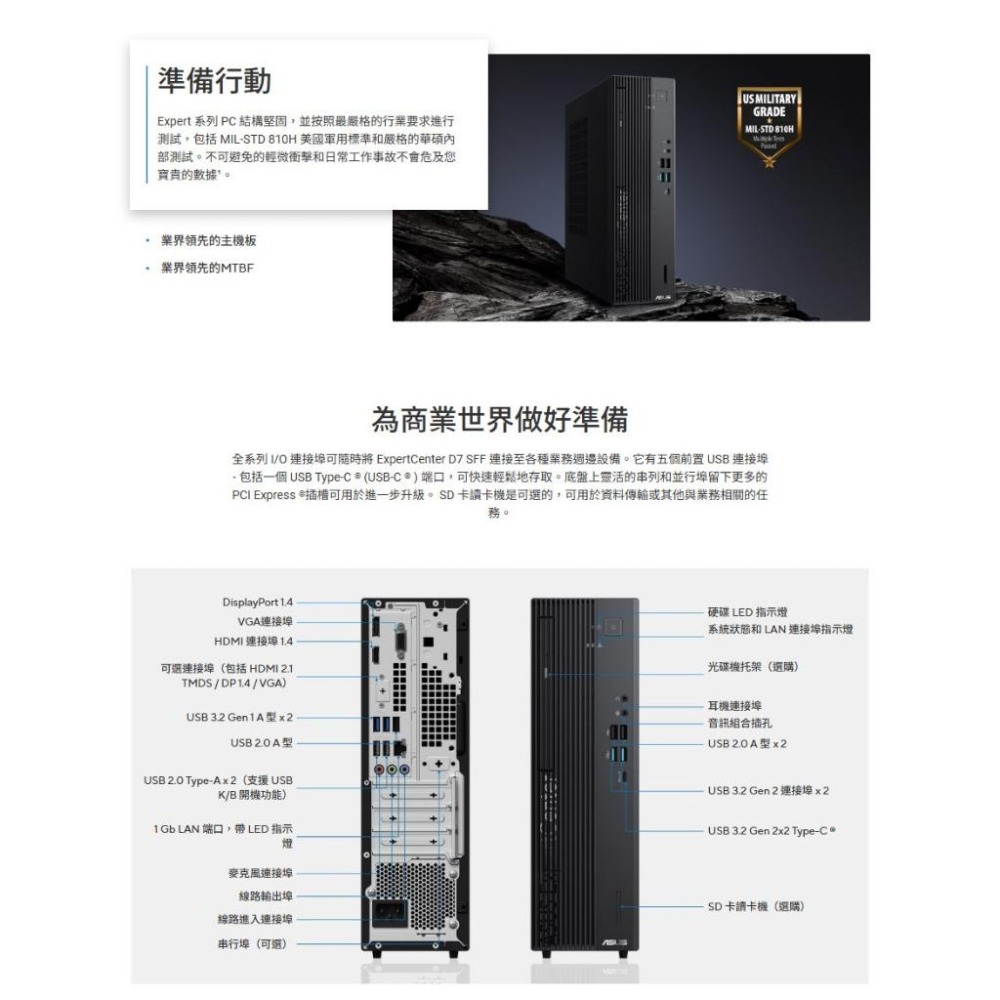 ASUS 華碩 D701SER 桌上型電腦 I5-14500/16G/1T+512G/CRD/DVD/W11Pro-細節圖8