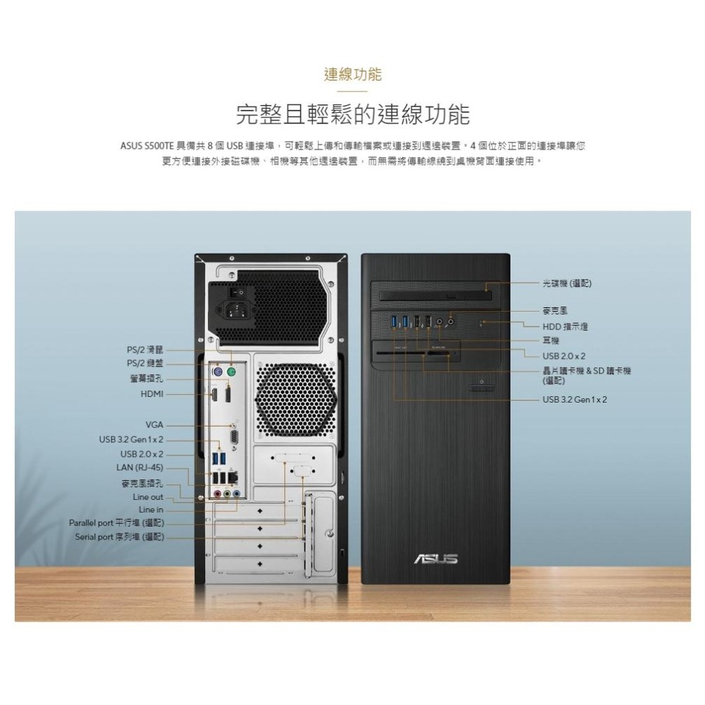 ASUS 華碩 S500TE 桌上型電腦 i5-13400/16G/1TB_SSD/A380/Win11/300W 光華-細節圖5