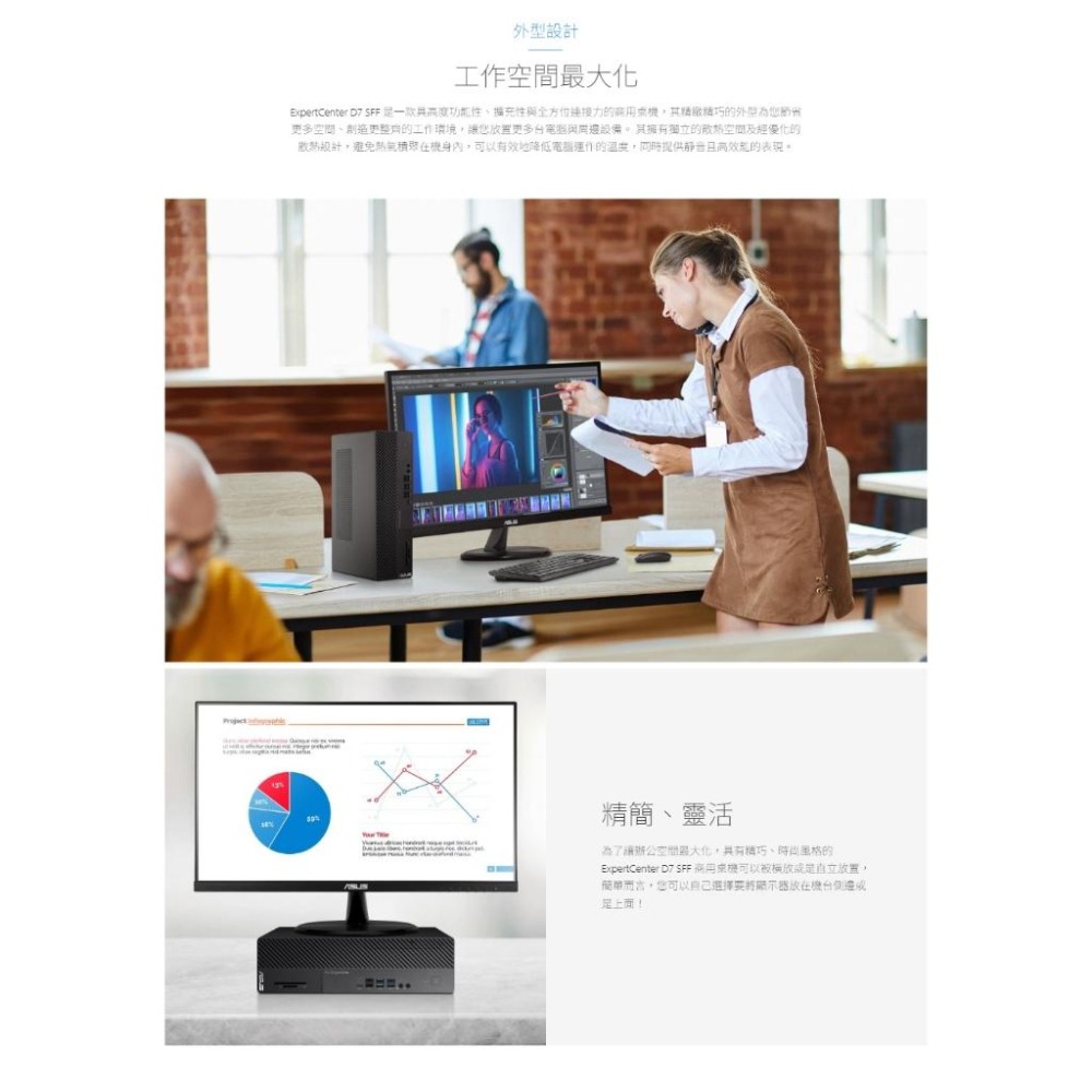 ASUS 華碩 D700SE 商用桌上型電腦 I3-13100/16G/256G+1T/CRD/DVD/W11P-細節圖4