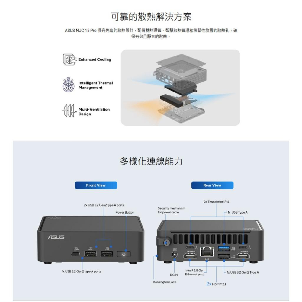 ASUS 華碩 NUC 15 PRO｜i5-210H｜RNUC15CRHC500009｜準系統 迷你電腦 光華 公司貨-細節圖8