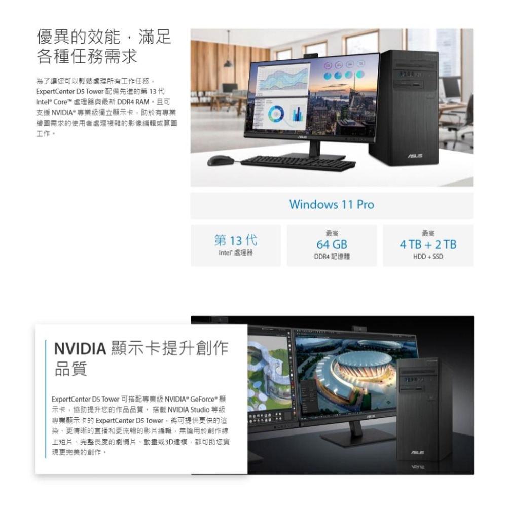 ASUS 華碩 D500TE 商用桌上型電腦 i5-13500／8G／512G／CRD／DVD／300W-細節圖5