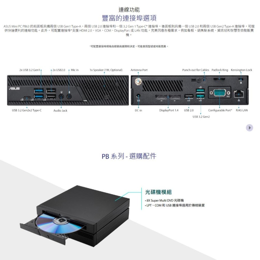 ASUS 華碩 MiniPC PB63-B3403AH 迷你電腦 I3-14100／8G／256G／WIFI6-細節圖6