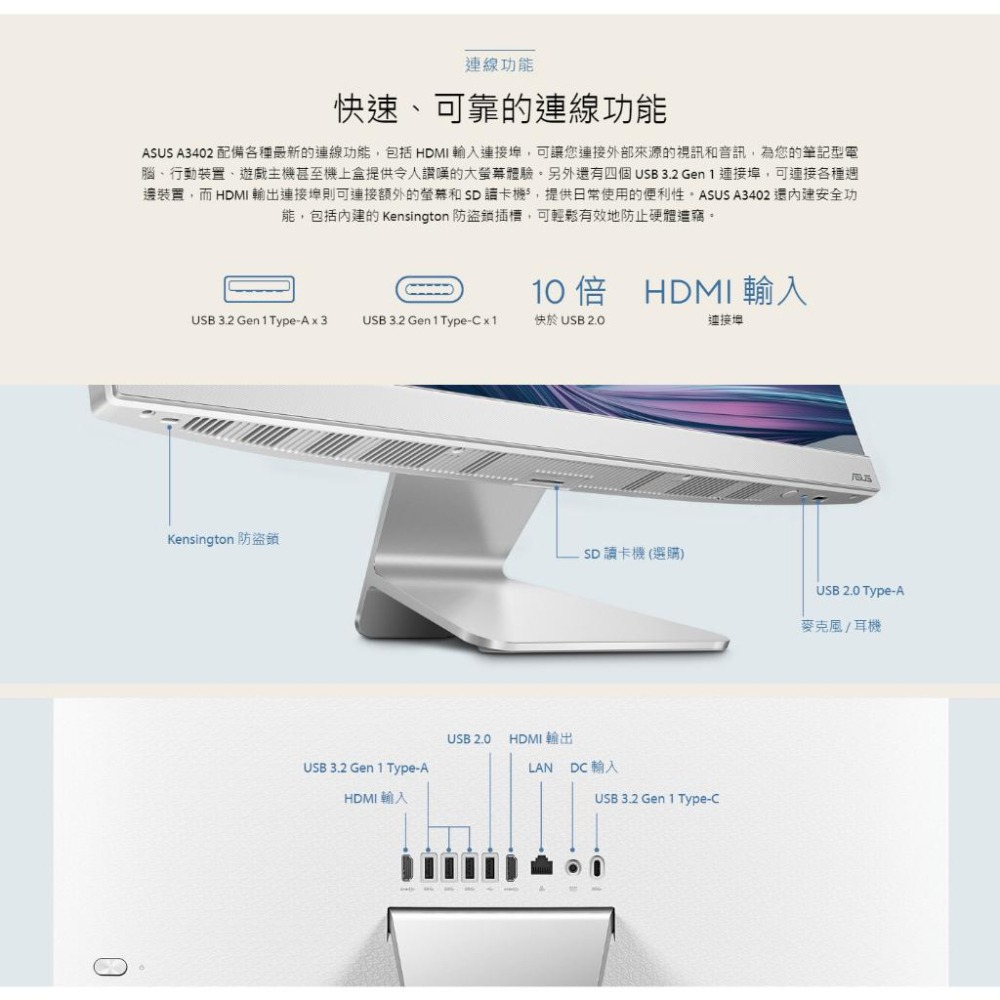 ASUS 華碩 AIO A3402 24吋 商用 電腦 12代 i5 A3402WBAK-1235WA002W 光華商場-細節圖7