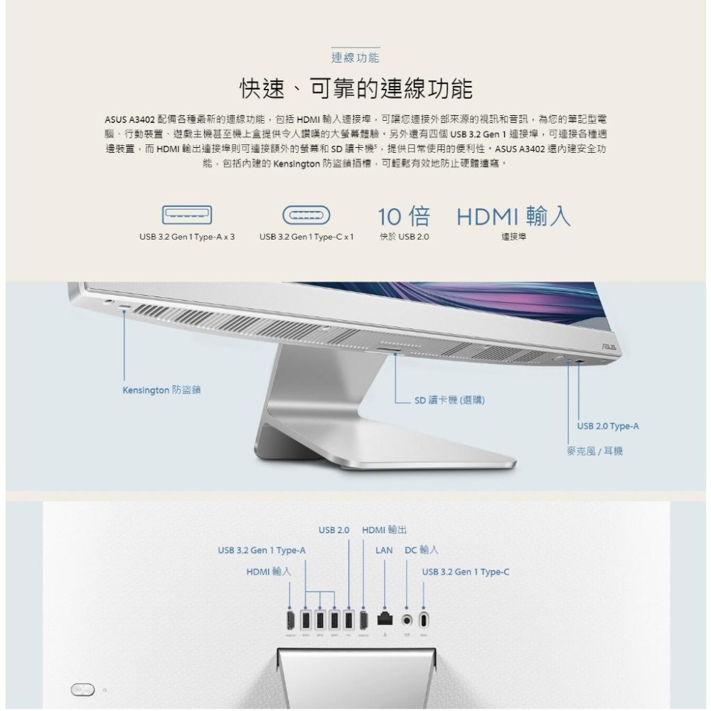 ASUS 華碩 A3402 23.8吋 AIO 電腦 12代 i5 A3402WBAK-1235WA014W 光華商場-細節圖7