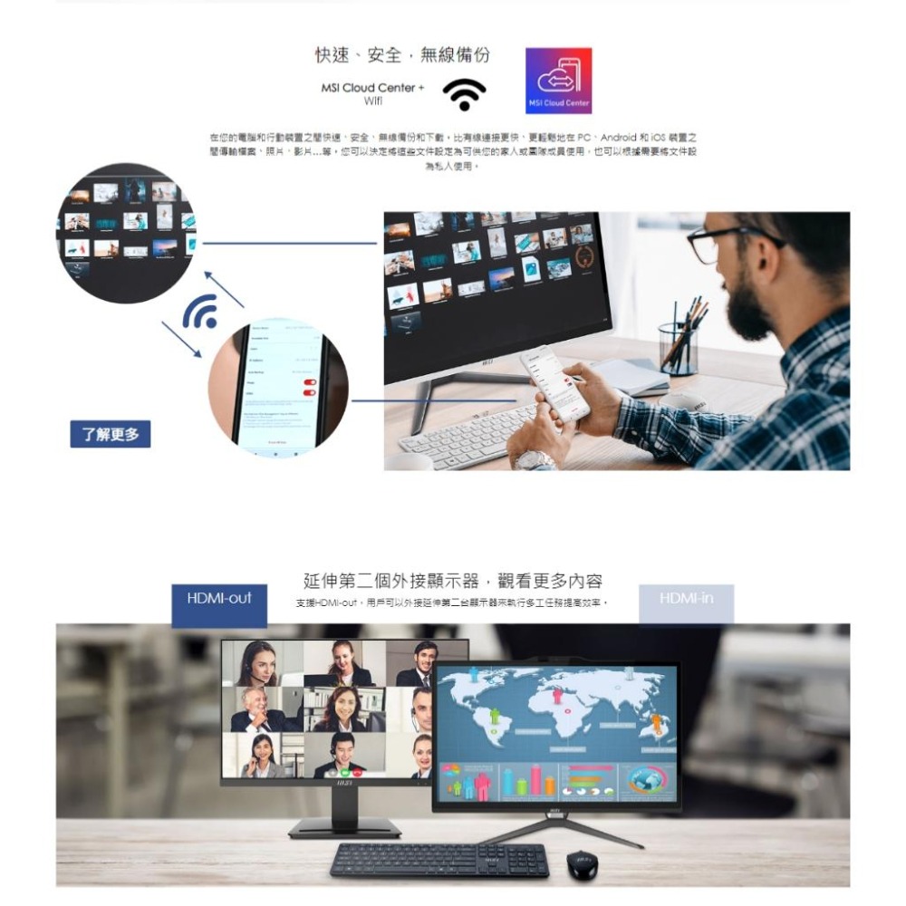 MSI 微星 PRO AP222T 13M-209TW 21.5吋 AIO電腦 i5-13400/8G/512G 光華-細節圖7