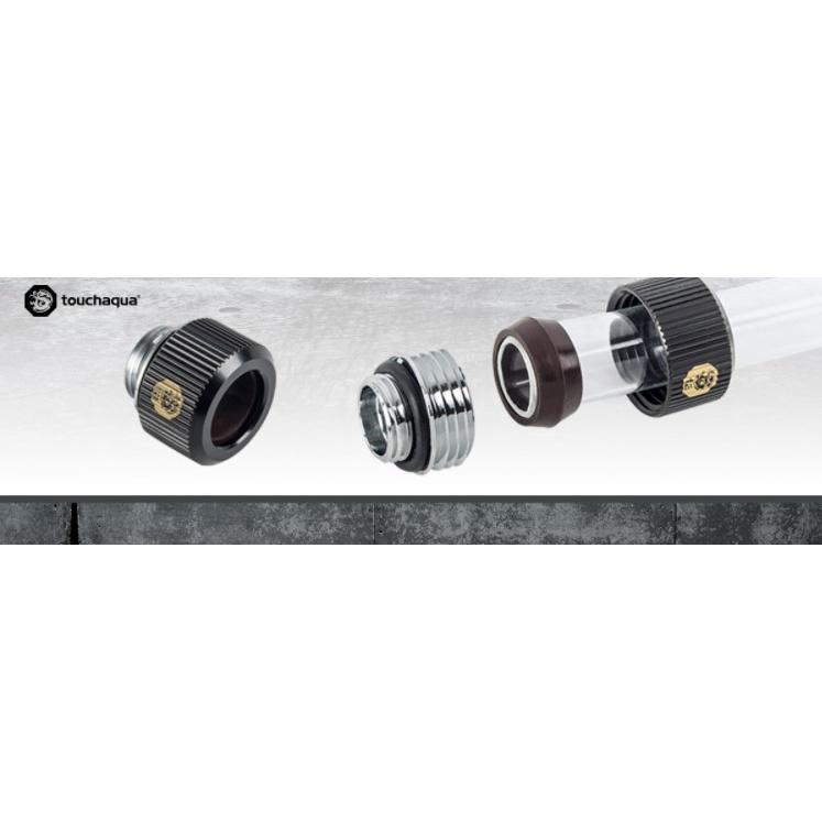 Bitspower TA 硬管專用管接頭 G1/4＂ 水冷 12mm 14mm 16mm 銀色 黑色 一組兩顆-細節圖3