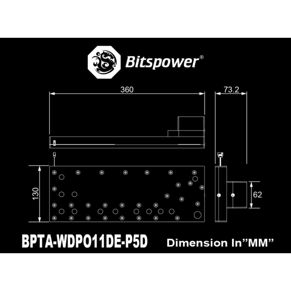 Bitspower Sedna LIAN-LI O11 DYNAMIC 專用 機殼側面水道板 P5D 幫浦組-細節圖5