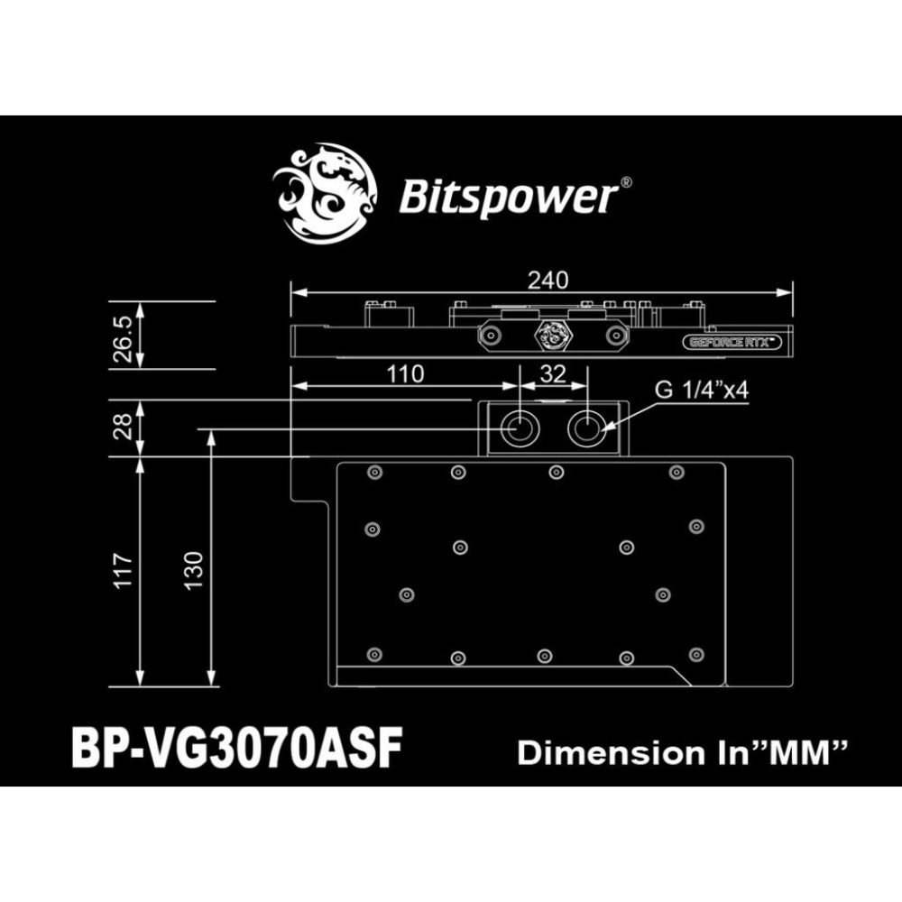 Bitspower ASUS TUF Gaming RTX 3070 系列專用 顯示卡 水冷頭-細節圖5