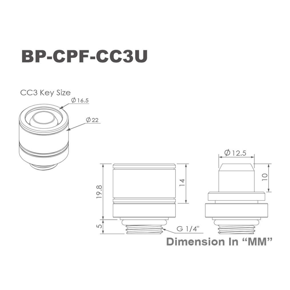 Bitspower G1/4＂ CC3 Ultimate 軟管 三分厚管 快速接頭 ID 3/8＂ OD 5/8＂-細節圖3