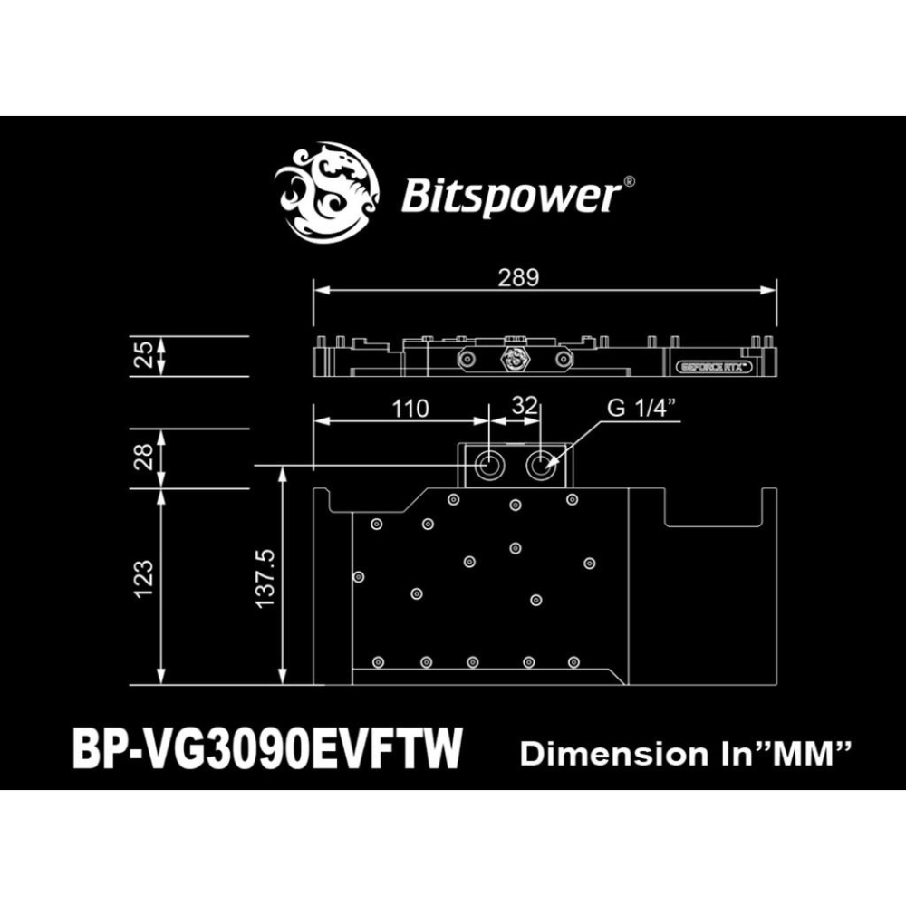 Bitspower EVGA RTX 3090 TI FTW3 系列專用 顯示卡 水冷頭-細節圖5