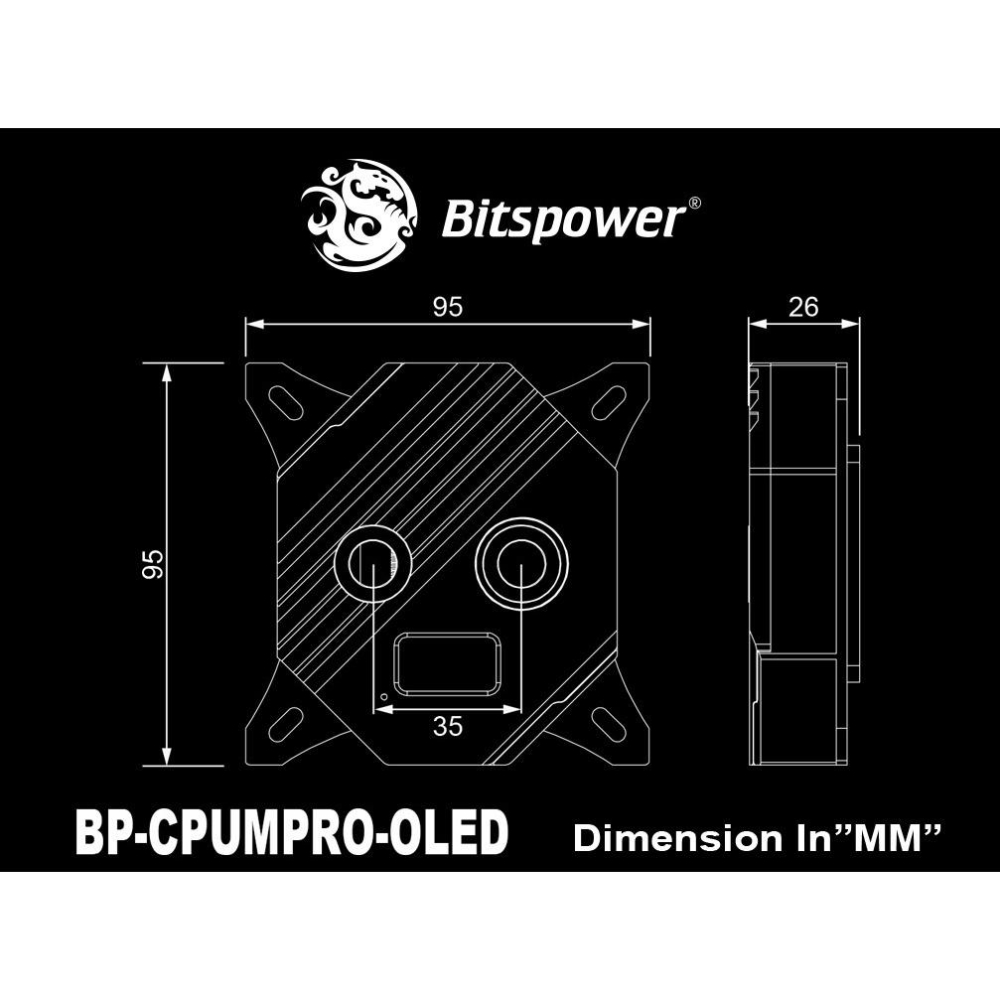 Bitspower Summit M Pro with OLED CPU 水冷頭 intel LGA1700 專用新款-細節圖4