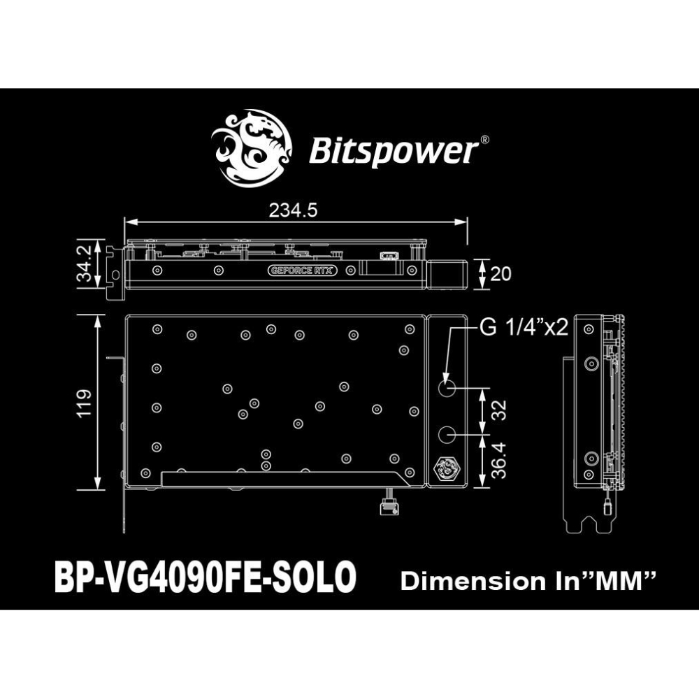 Bitspower RTX4090 Founders Edition FE 公版顯示卡專用顯示卡水冷頭-細節圖5