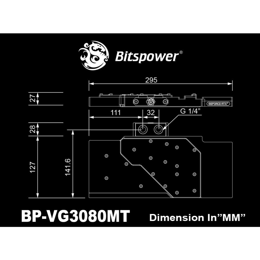 Bitspower Classic MSI 微星 VENTUS 3X Trio 3080 3090 顯示卡 水冷頭-細節圖4