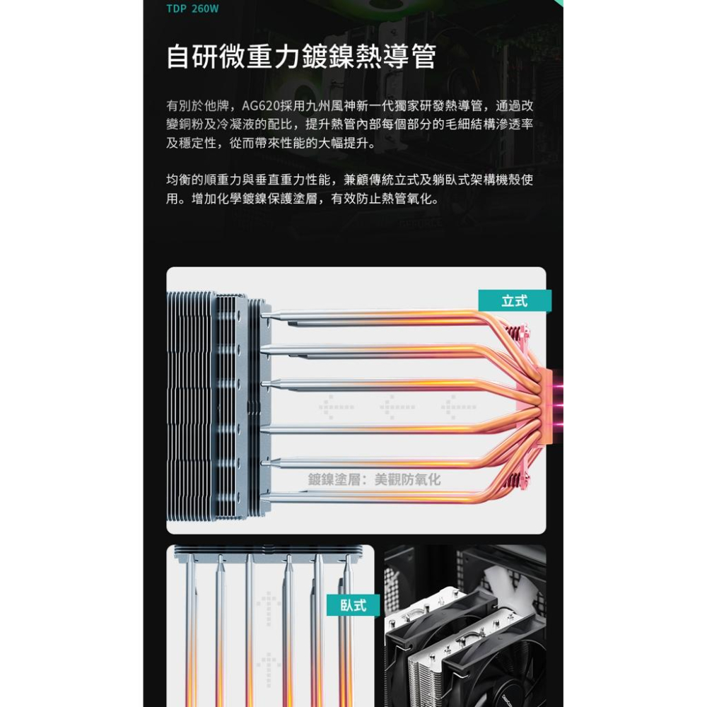 DEEPCOOL 九州風神 AG620 雙塔風扇 雙扇散熱器 TDP:260W 1700腳位 CPU 散熱器 光華商場-細節圖6
