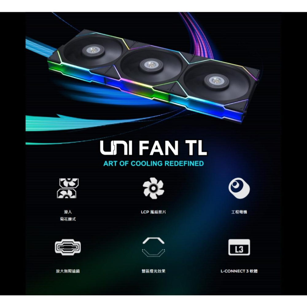 LIAN LI 聯力 UNI FAN TL 積木扇 無限鏡 風扇 積木風扇 120 140 R120 R140 反向扇-細節圖3