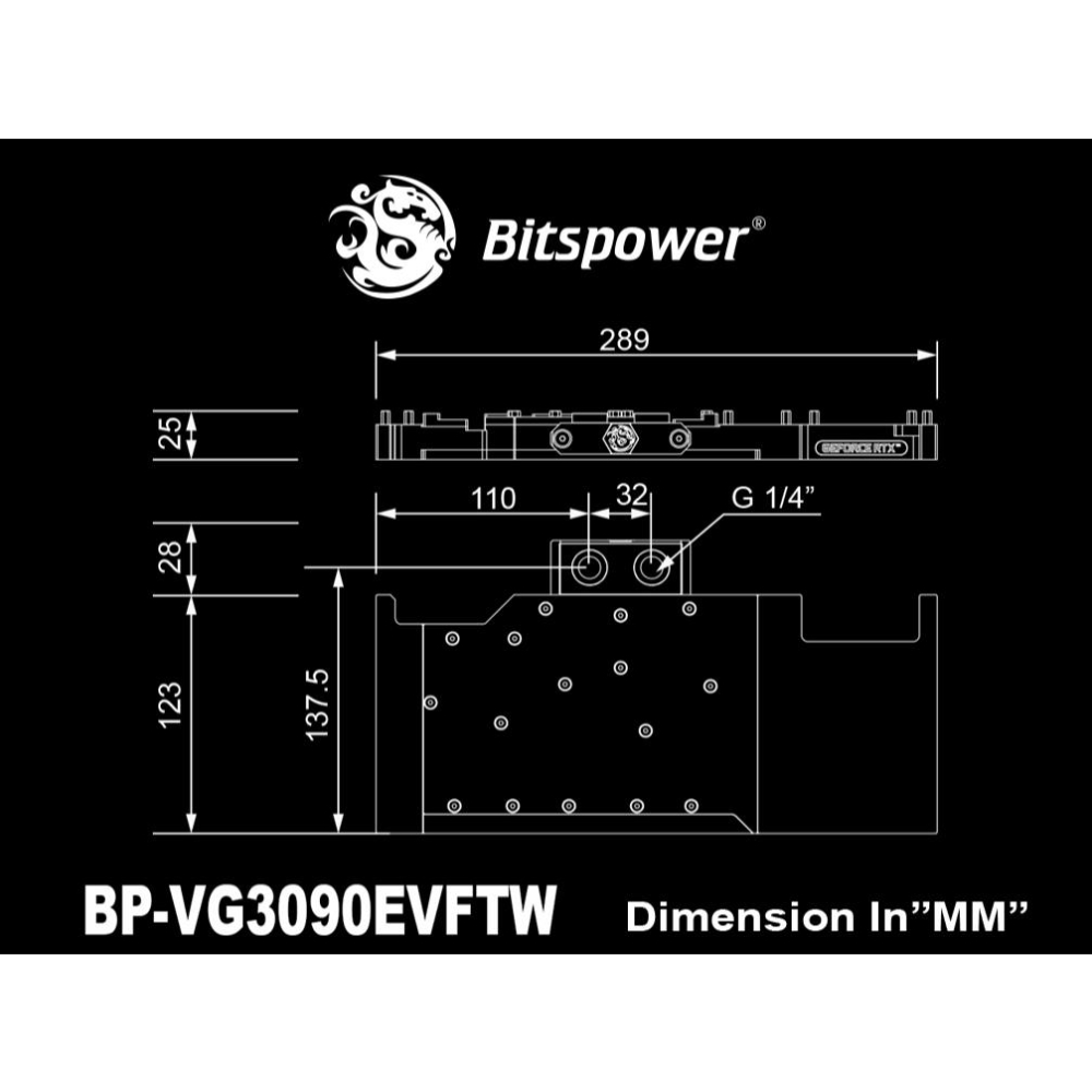Bitspower EVGA GeForce RTX 3090 FTW3 系列專用 顯示卡 水冷頭-細節圖2