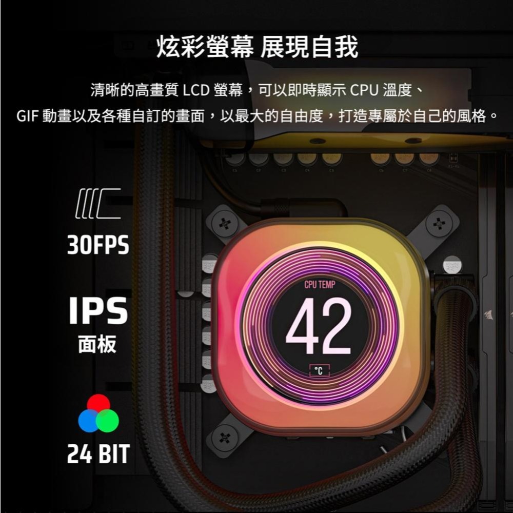 CORSAIR 海盜船 iCUE LINK TITAN LCD 360 RGB－CPU水冷散熱器 一體式水冷 水冷 光華-細節圖5