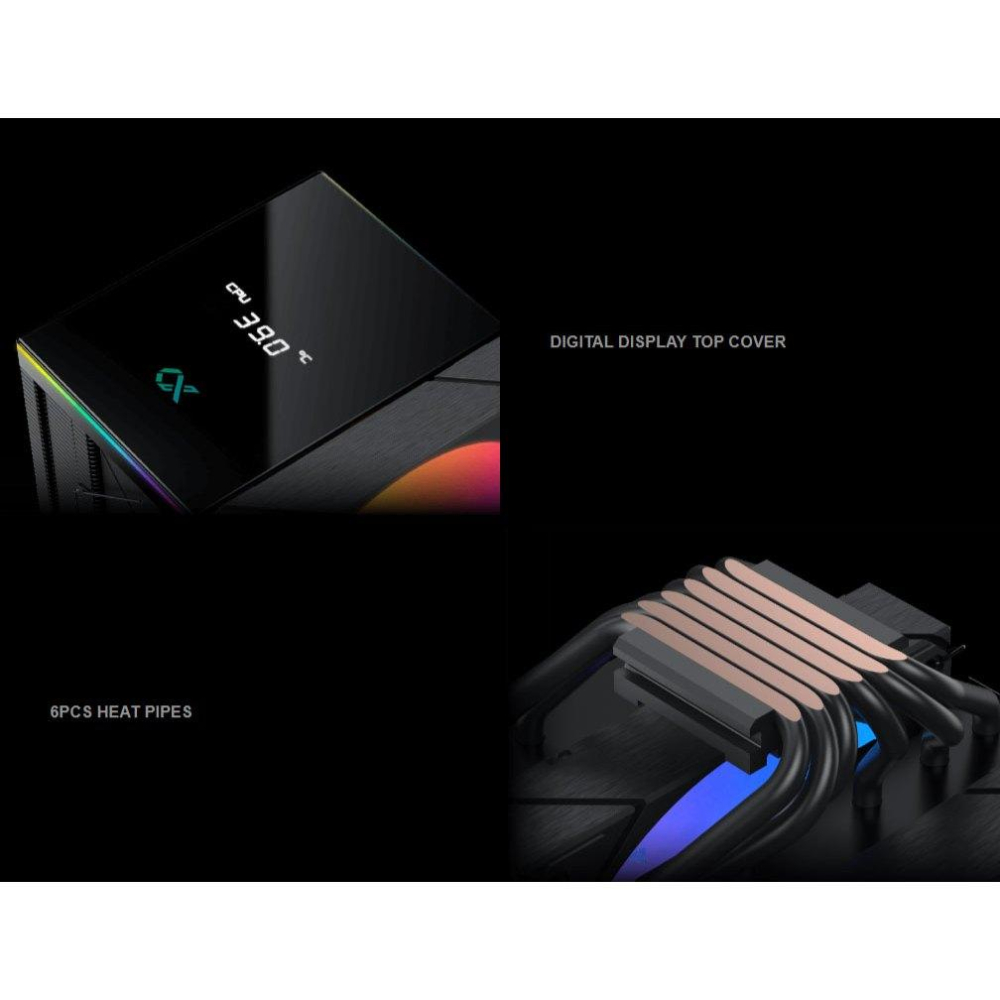 XIGMATEK 富鈞 AK6 Dual Digital／Arctic－ARGB CPU 散熱器 六導管／雙風扇 光華-細節圖4