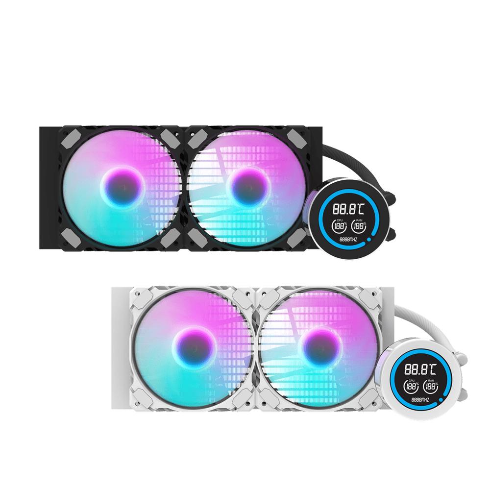 darkFlash 大飛 DN240D 冰旋峰 LCD 水冷散熱器 一體式水冷 CPU 240 散熱器 240mm 光華-細節圖2