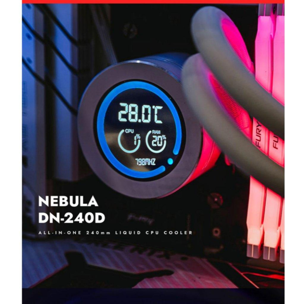 darkFlash 大飛 DN240D 冰旋峰 LCD 水冷散熱器 一體式水冷 CPU 240 散熱器 240mm 光華-細節圖5