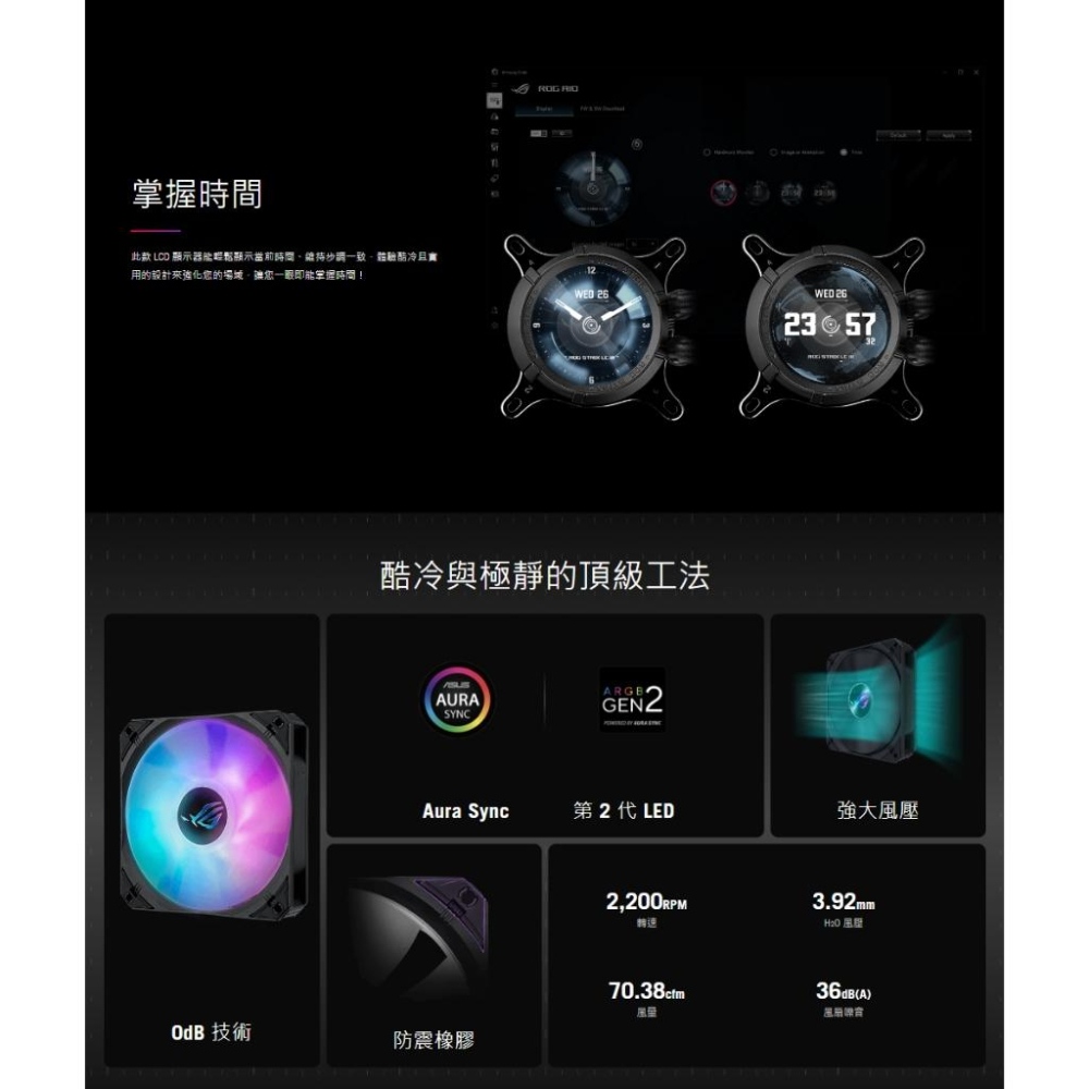 ASUS 華碩 ROG STRIX LC III 360 ARGB LCD 一體式水冷 白龍三代 LCD版 散熱器 光華-細節圖6