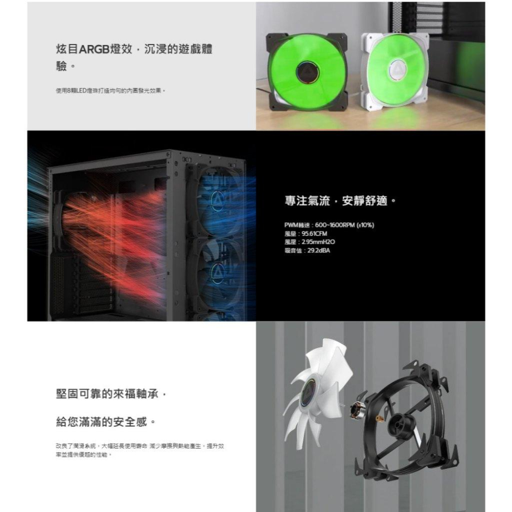 Montech 君主 HP140 ARGB PWN 機殼風扇 散熱風扇 14公分 ARGB風扇 光華-細節圖4