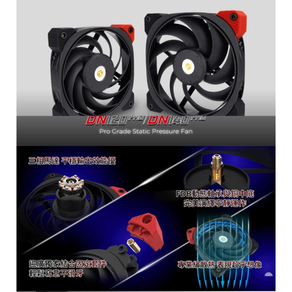 InWin 迎廣 DN120／DN140 PRO 機殼風扇 散熱風扇 12公分／14公分 光華-細節圖3