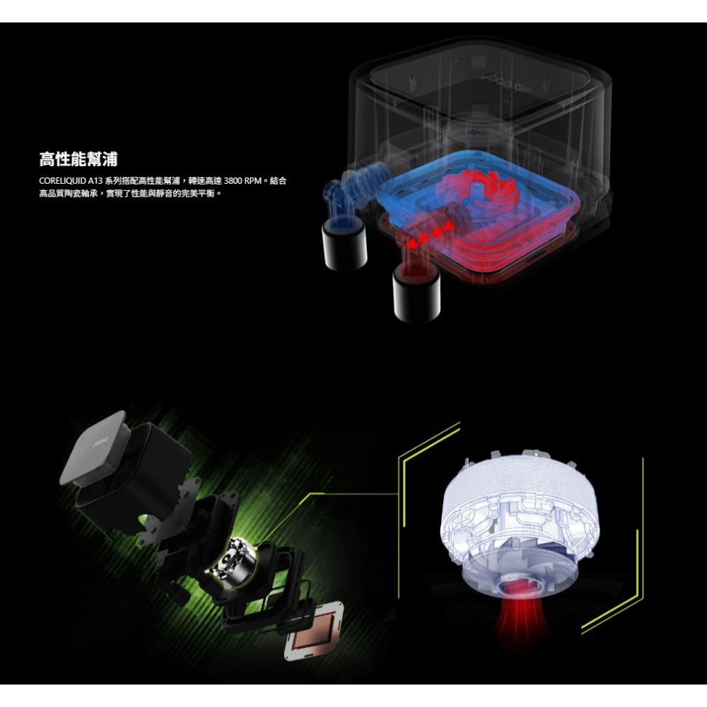 MSI 微星 MAG CORELIQUID A13 360 水冷散熱器 CPU 散熱器 水冷 一體式水冷-細節圖5