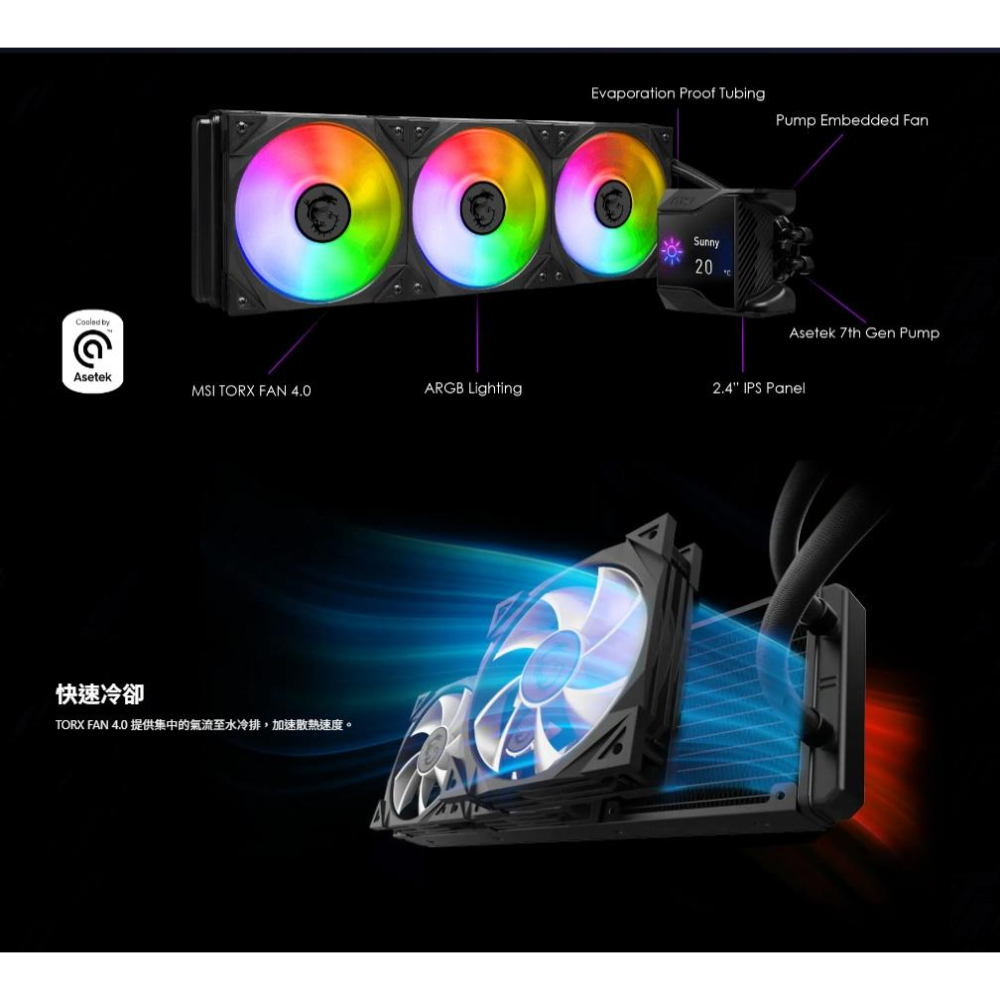 MSI 微星 MPG CORELIQUID D360 一體式水冷散熱器 CPU 散熱器 水冷散熱器 水冷 光華-細節圖5
