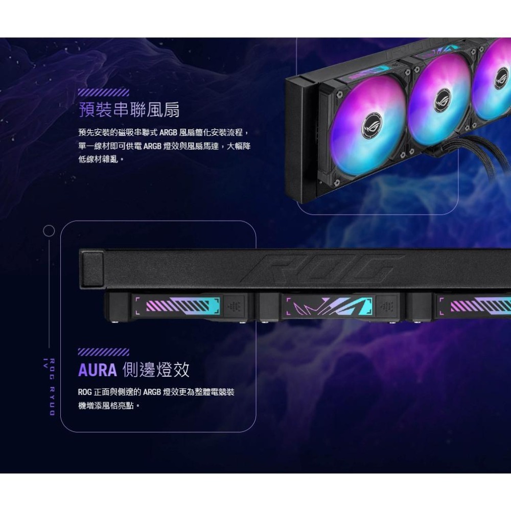 ASUS 華碩 ROG RYUO IV SLC 360 ARGB 一體式水冷 CPU 散熱器 六年保 水冷 光華商場-細節圖7