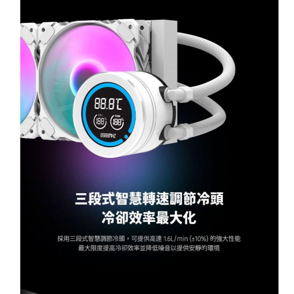 darkFlash 大飛 DN360D 冰旋峰 LCD 水冷散熱器 一體式水冷 CPU 散熱器 360mm 光華商場-細節圖5