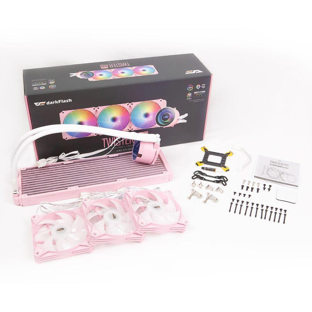 darkFlash 大飛 Twister DX360 一體式水冷 CPU 散熱器 (粉色)  三年保 水冷 光華-細節圖6