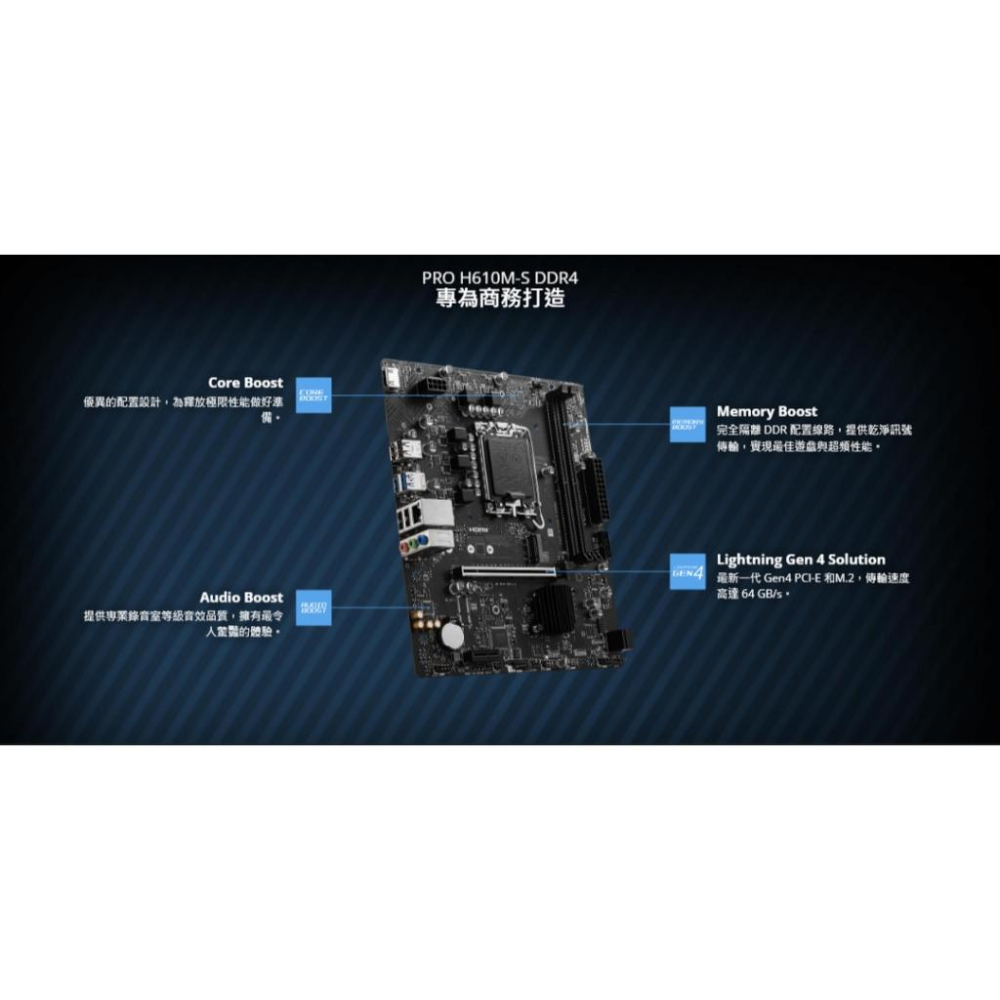 MSI 微星 PRO H610M-S DDR4－M-ATX 主機板 LGA1700／H610 光華商場-細節圖4