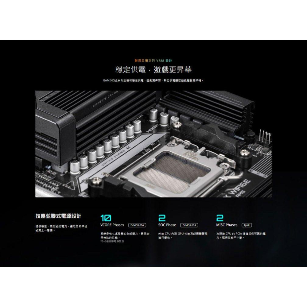 Gigabyte 技嘉 B850M GAMING X WIFI6E－M-ATX 主機板 AM5／DDR5／B850 光華-細節圖7